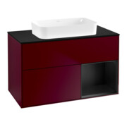 V&B Waschtischunterschrank Finion 100x60,3 cm, Reg re bla m Lac, Peo Matt