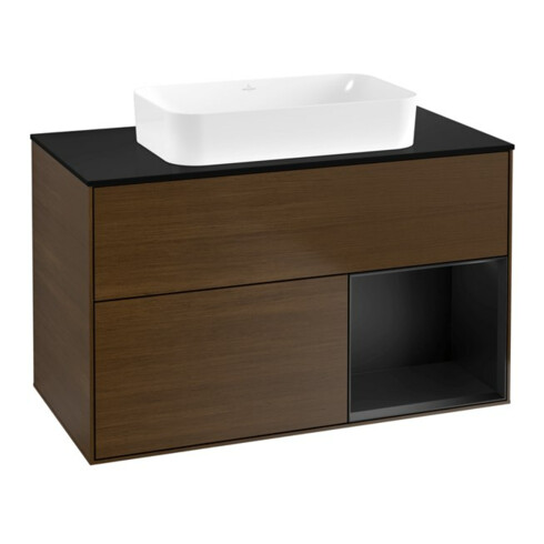 V&B Waschtischunterschrank Finion 100x60,3 cm, Reg re bla m Lac, wal ven