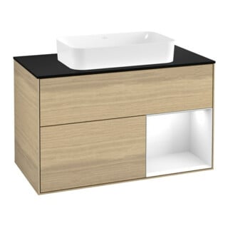 V&B Waschtischunterschrank Finion 100x60,3 cm, Reg re glo wh. Lac, Oa ven