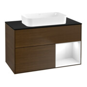 V&B Waschtischunterschrank Finion 100x60,3 cm, Reg re glo wh. Lac, wal ven