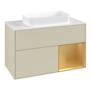 V&B Waschtischunterschrank Finion 100x60,3 cm, Reg re gol m, si Gr m Lac