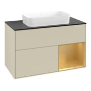 V&B Waschtischunterschrank Finion 100x60,3 cm, Reg re gol m, si Gr m Lac-3