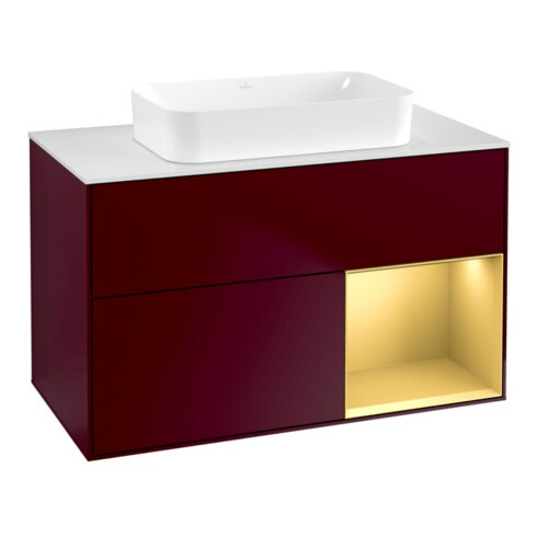 V&B Waschtischunterschrank Finion 100x60,3 cm, Reg re gol matt, Peony Matt