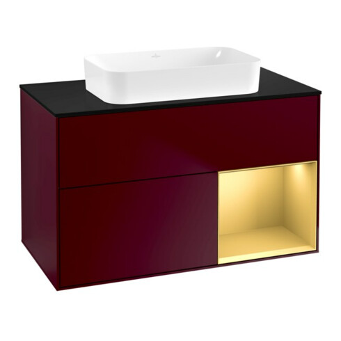 V&B Waschtischunterschrank Finion 100x60,3 cm, Reg re gol matt, Peony Matt