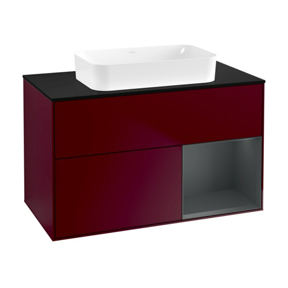 V&B Waschtischunterschrank Finion 100x60,3 cm, Reg re md bl. m Lac, Peo m