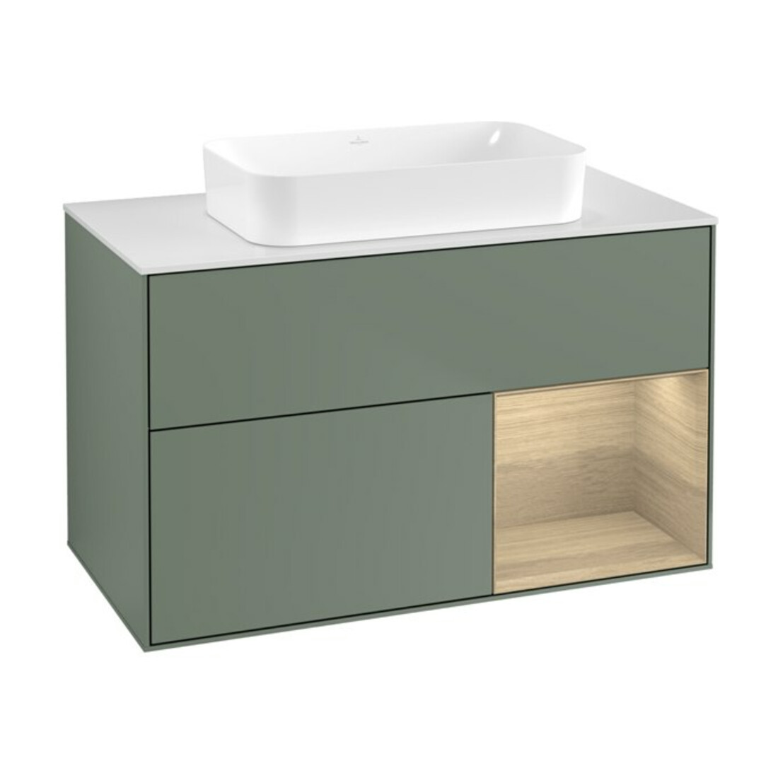 V&B Waschtischunterschrank Finion 100x60,3 cm, Reg re Oa ven, Oli. m Lac