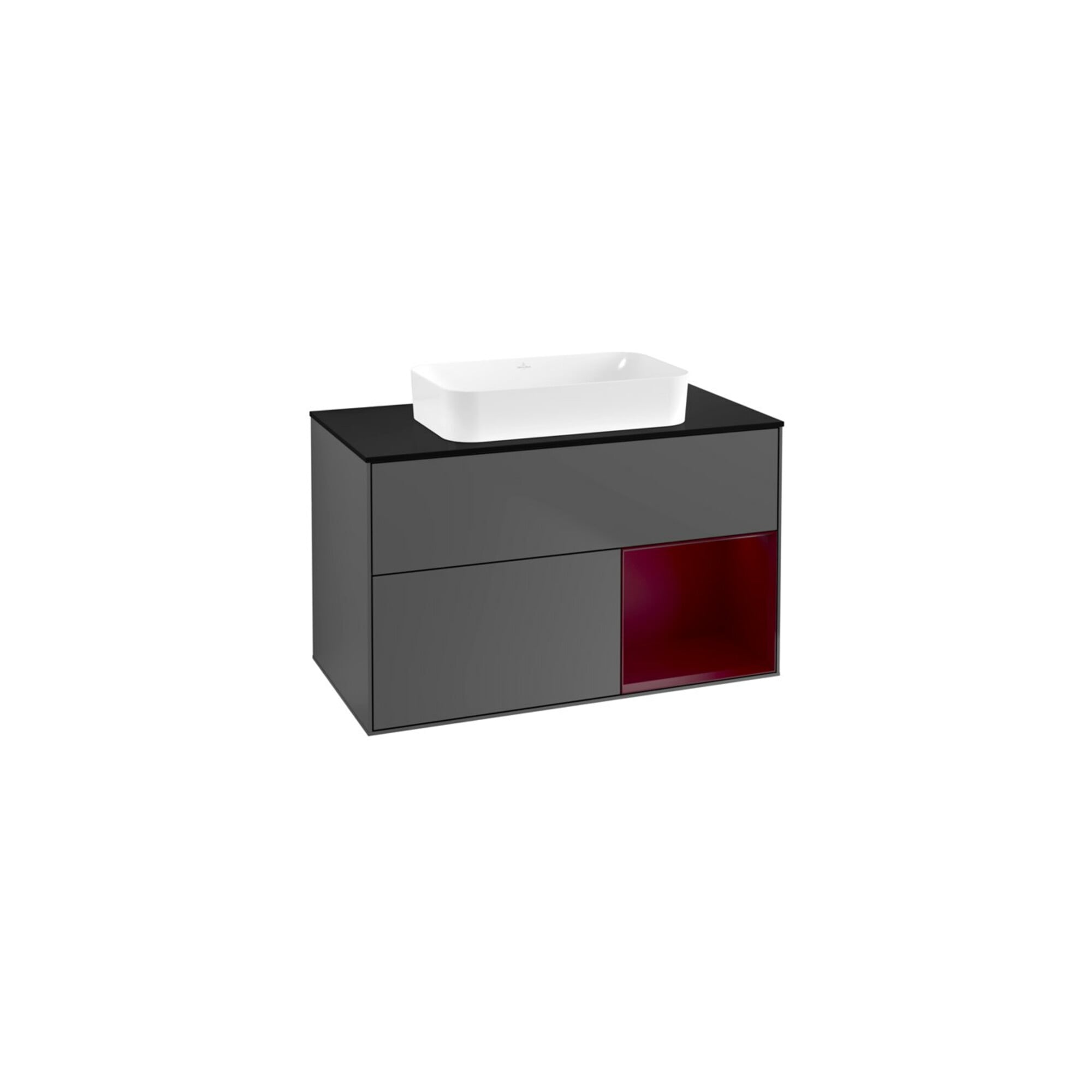 V&B Waschtischunterschrank Finion 100x60,3 cm, Reg re Peo, Anthracite matt ; Villeroy & Boch