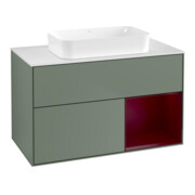 V&B Waschtischunterschrank Finion 100x60,3 cm, Reg re Peo, Oli. m Lacquer