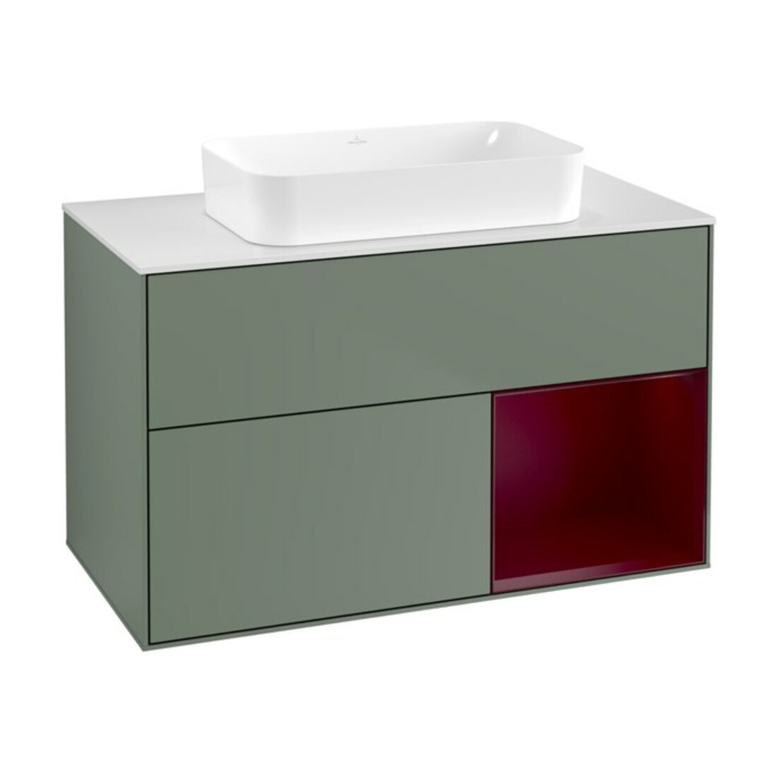 V&B Waschtischunterschrank Finion 100x60,3 cm, Reg re Peo, Oli. m Lacquer