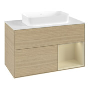 V&B Waschtischunterschrank Finion 100x60,3 cm, Reg re si Gr m Lac, Oa ven