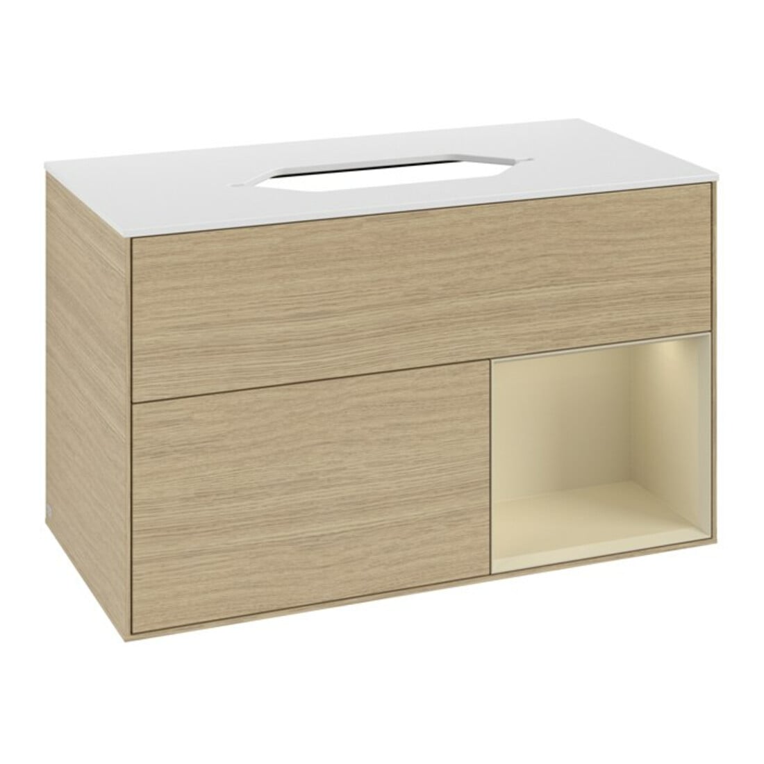 V&B Waschtischunterschrank Finion 100x60,3 cm, Reg re si Gr m Lac, Oa ven