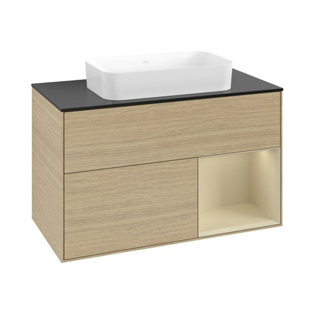 V&B Waschtischunterschrank Finion 100x60,3 cm, Reg re si Gr m Lac, Oa ven