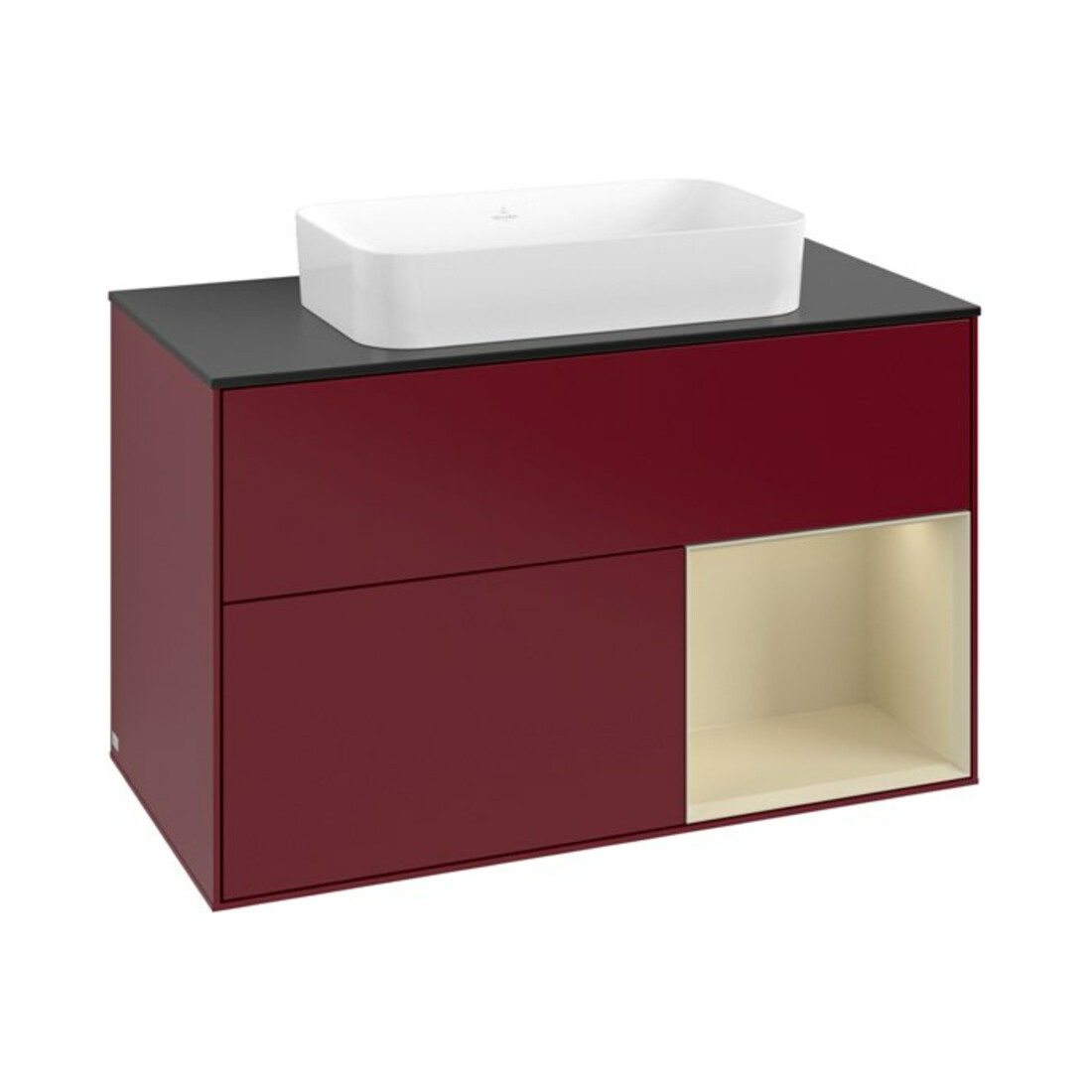 V&B Waschtischunterschrank Finion 100x60,3 cm, Reg re si Gr m Lac, Peo m