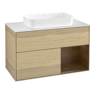 V&B Waschtischunterschrank Finion 100x60,3 cm, Reg re wal ven, Oak Veneer