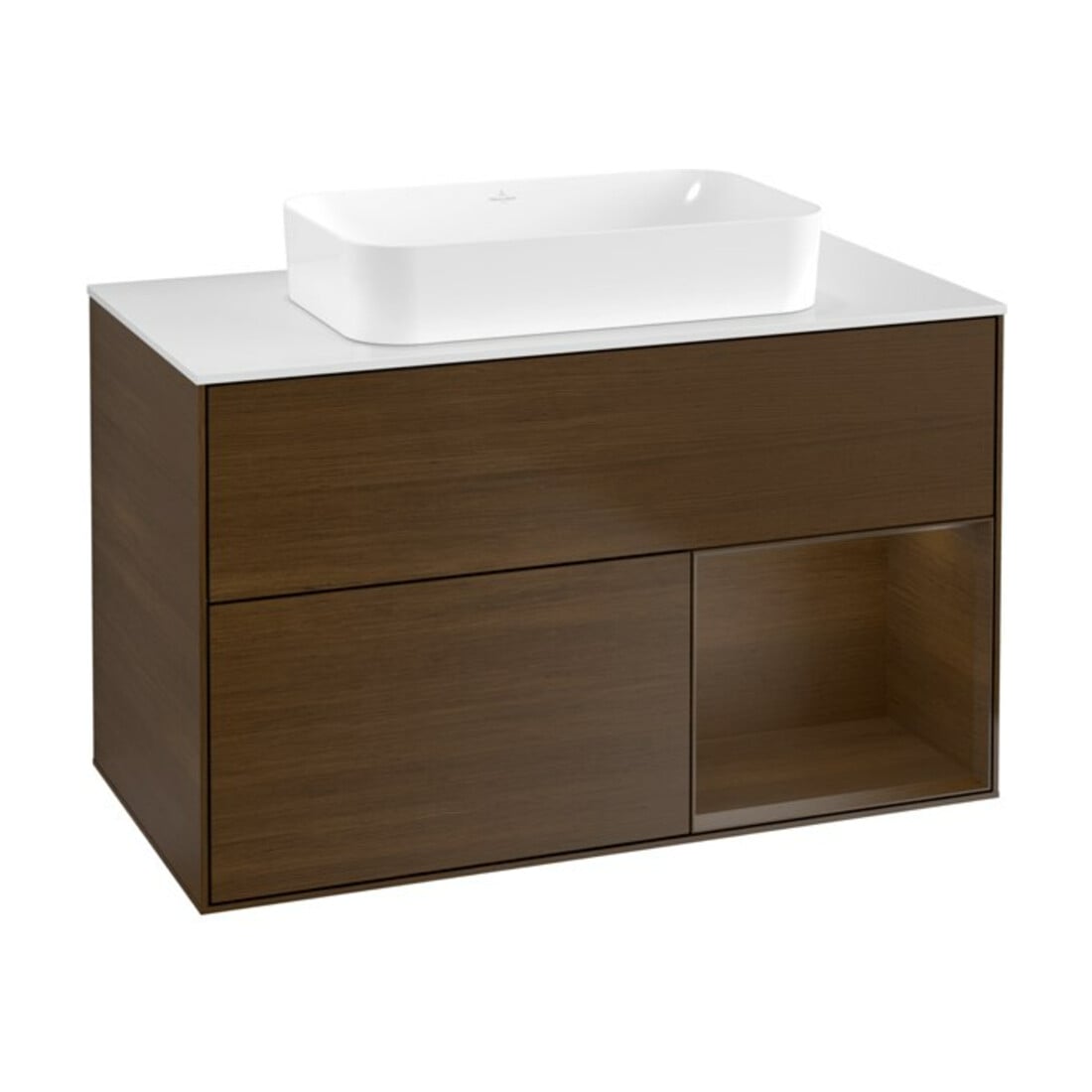 V&B Waschtischunterschrank Finion 100x60,3 cm, Reg re wal ven, wal veneer
