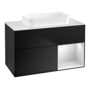 V&B Waschtischunterschrank Finion 100x60,3 cm, Reg re wh. m Lac, bla m Lac
