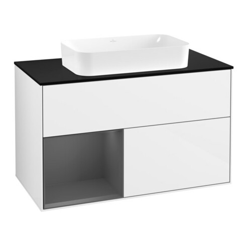 V&B Waschtischunterschrank Finion 100x60,3 cm, Rg l A m, glo wh. Lac