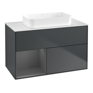 V&B Waschtischunterschrank Finion 100x60,3 cm, Rg l A m, md bl. m Lac