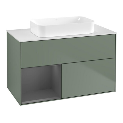 V&B Waschtischunterschrank Finion 100x60,3 cm, Rg l Anthrac. m, Oli. m Lac