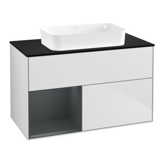 V&B Waschtischunterschrank Finion 100x60,3 cm, Rg l md b m Lac, wh. m Lac