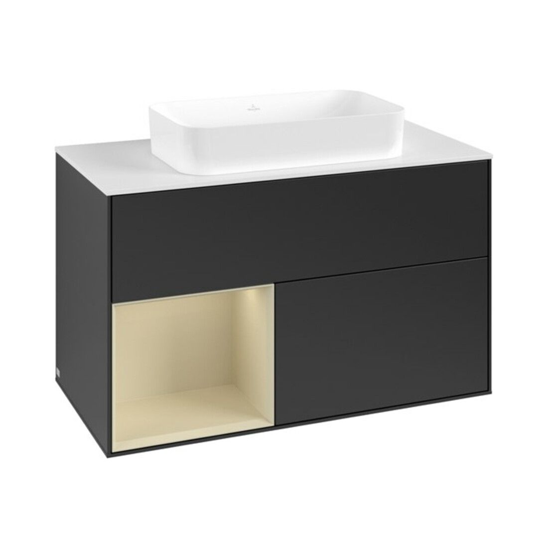 V&B Waschtischunterschrank Finion 100x60,3 cm, Rg l si Gr m Lac, bla m Lac