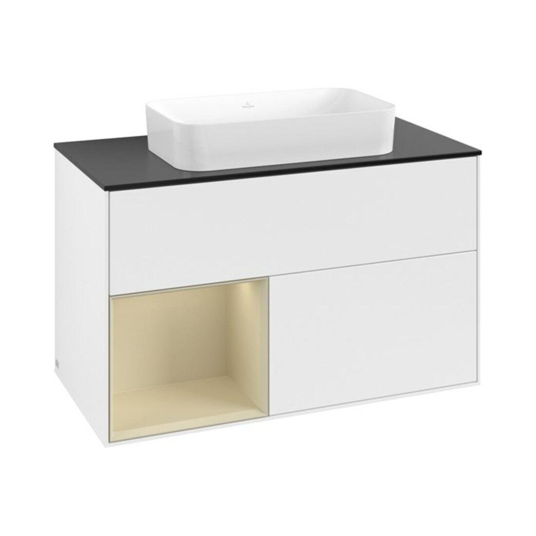 V&B Waschtischunterschrank Finion 100x60,3 cm, Rg l si Gr m Lac, wh. m Lac
