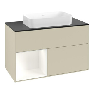 V&B Waschtischunterschrank Finion 100x60,3 cm, Rg l wh. m Lac, si Gr m Lac
