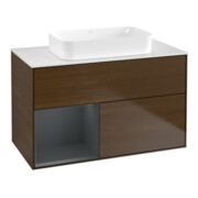 V&B Waschtischunterschrank Finion 100x60,3 cm, Rg li md bl. m Lac, wal ven