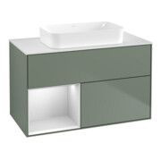 V&B Waschtischunterschrank Finion 100x60,3 cm, Rg li wh. m Lac, Oli. m Lac