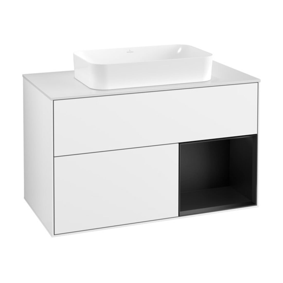 V&B Waschtischunterschrank Finion 100x60,3 cm, Rg r bla m Lac, glo wh. Lac