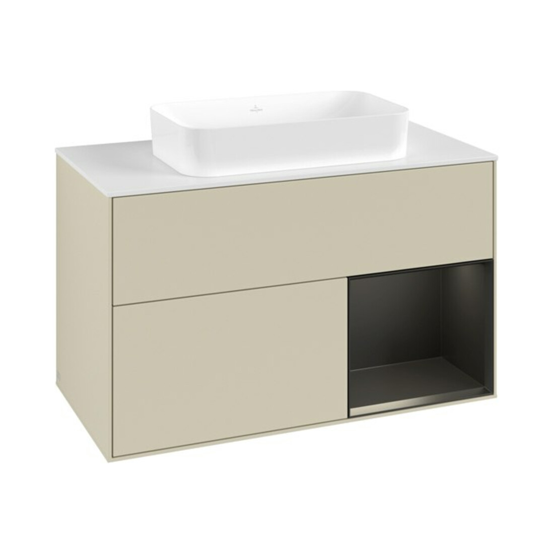 V&B Waschtischunterschrank Finion 100x60,3 cm, Rg r bla m Lac, si Gr m Lac
