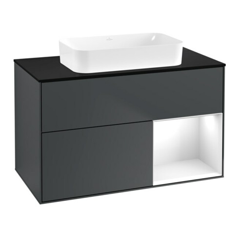V&B Waschtischunterschrank Finion 100x60,3 cm, Rg r g w Lac, md bl. m Lac