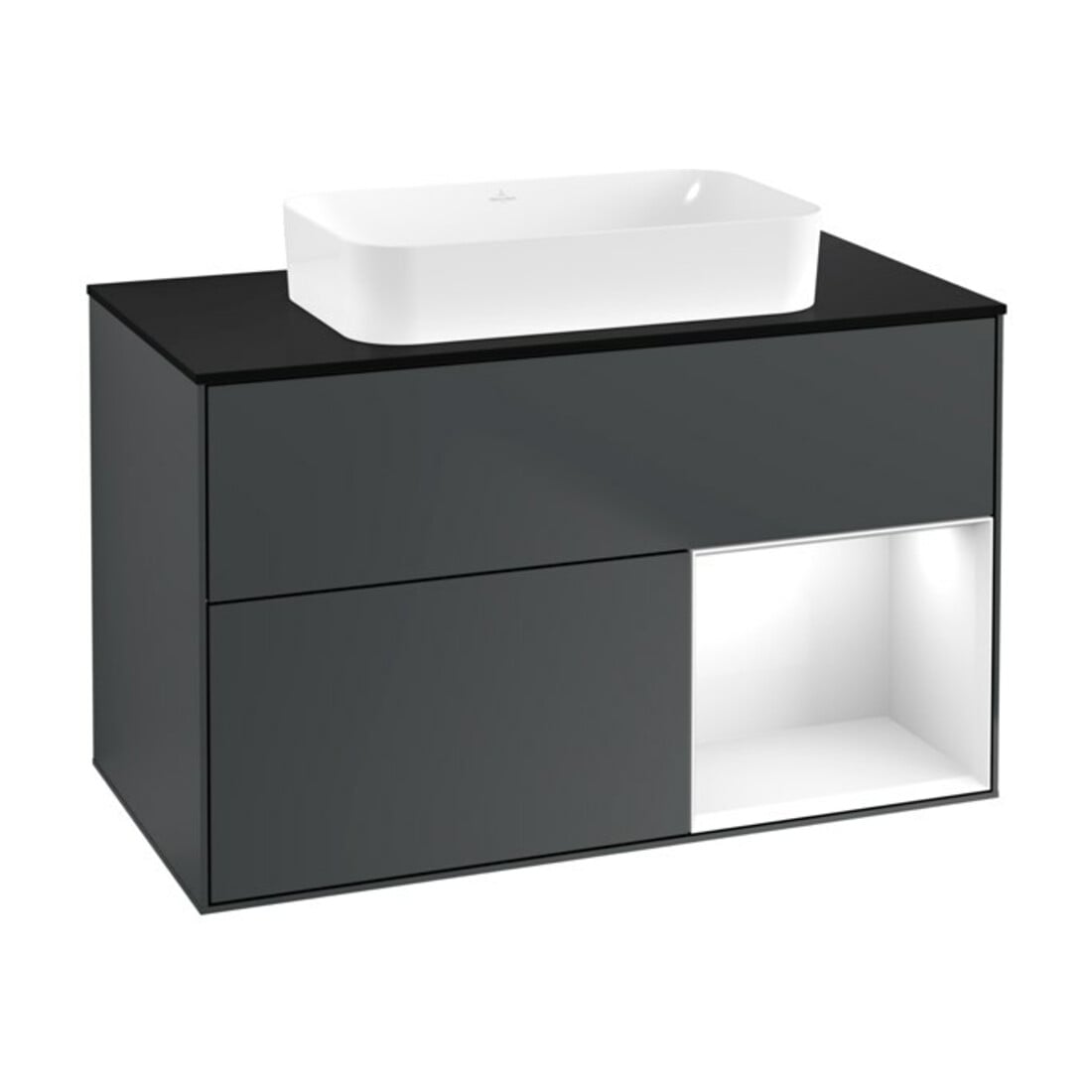 V&B Waschtischunterschrank Finion 100x60,3 cm, Rg r g w Lac, md bl. m Lac