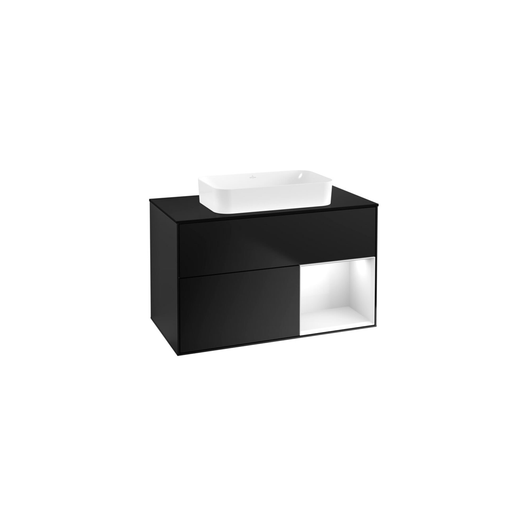 V&B Waschtischunterschrank Finion 100x60,3 cm, Rg r glo wh. Lac, bla m Lac ; Villeroy & Boch