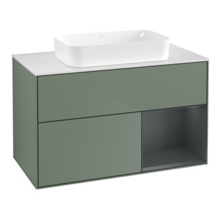 V&B Waschtischunterschrank Finion 100x60,3 cm, Rg r md b m Lac, Oli. m Lac