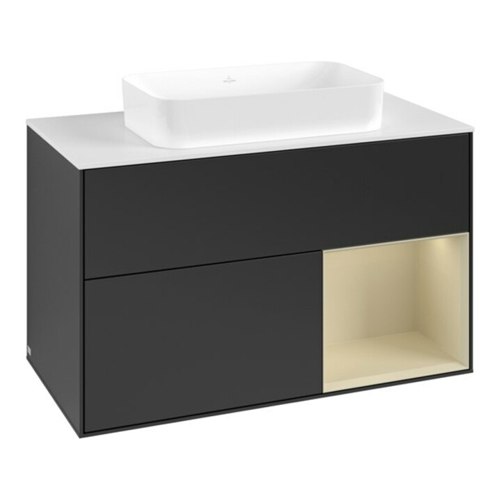 V&B Waschtischunterschrank Finion 100x60,3 cm, Rg r si Gr m Lac, bla m Lac