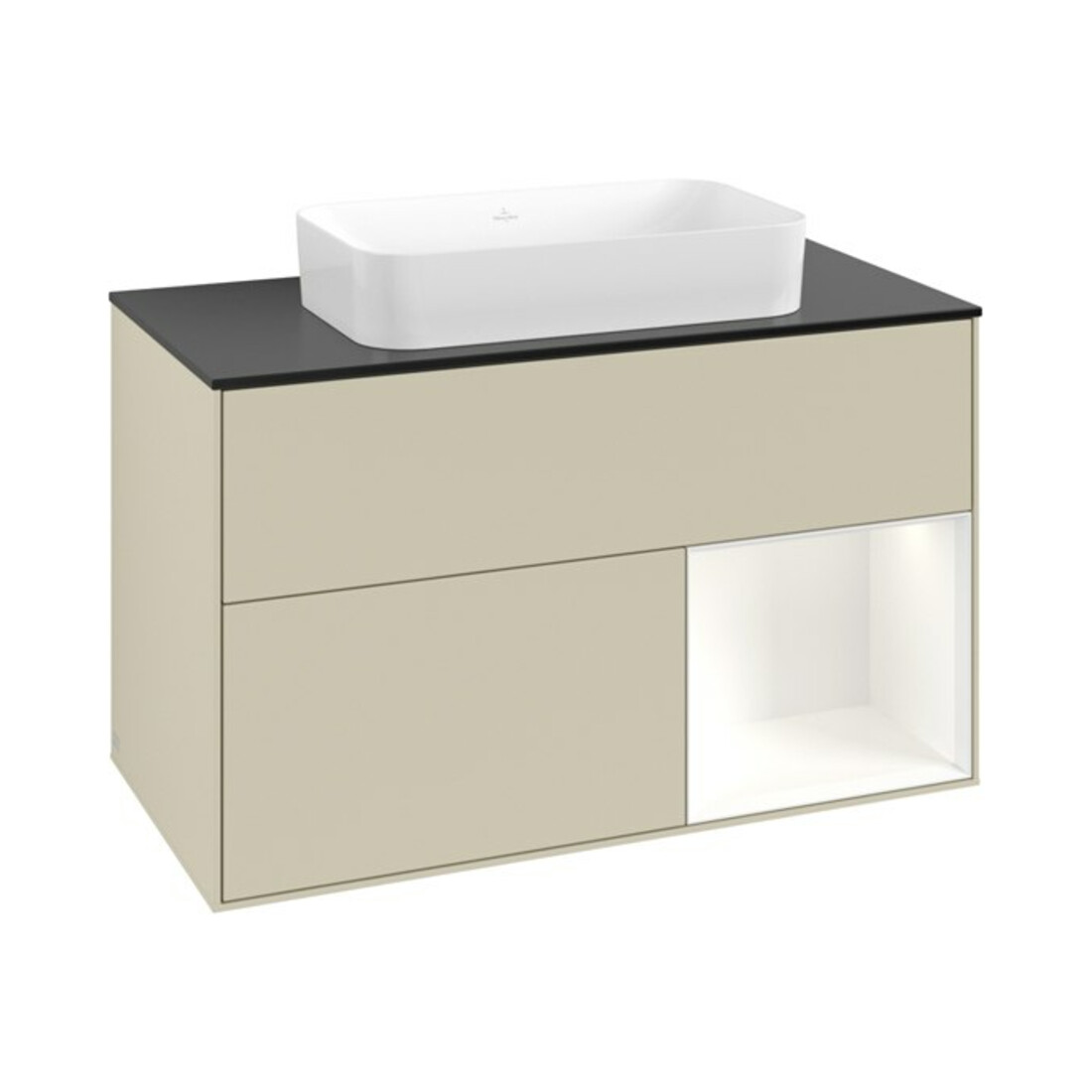 V&B Waschtischunterschrank Finion 100x60,3 cm, Rg r wh. m Lac, si Gr m Lac