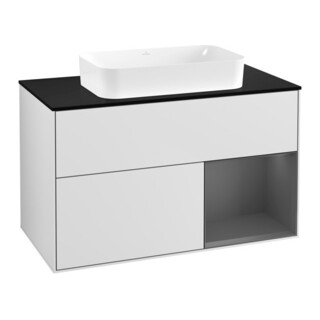 V&B Waschtischunterschrank Finion 100x60,3 cm, Rg re Anthrac. m, wh. m Lac