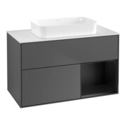 V&B Waschtischunterschrank Finion 100x60,3 cm, Rg re bla m Lac, Anthrac. m