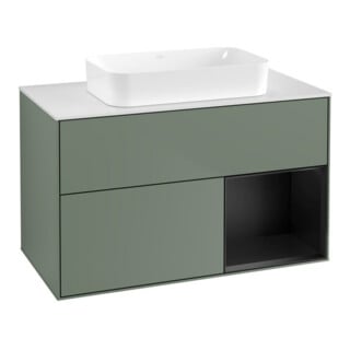 V&B Waschtischunterschrank Finion 100x60,3 cm, Rg re bla m Lac, Oli. m Lac