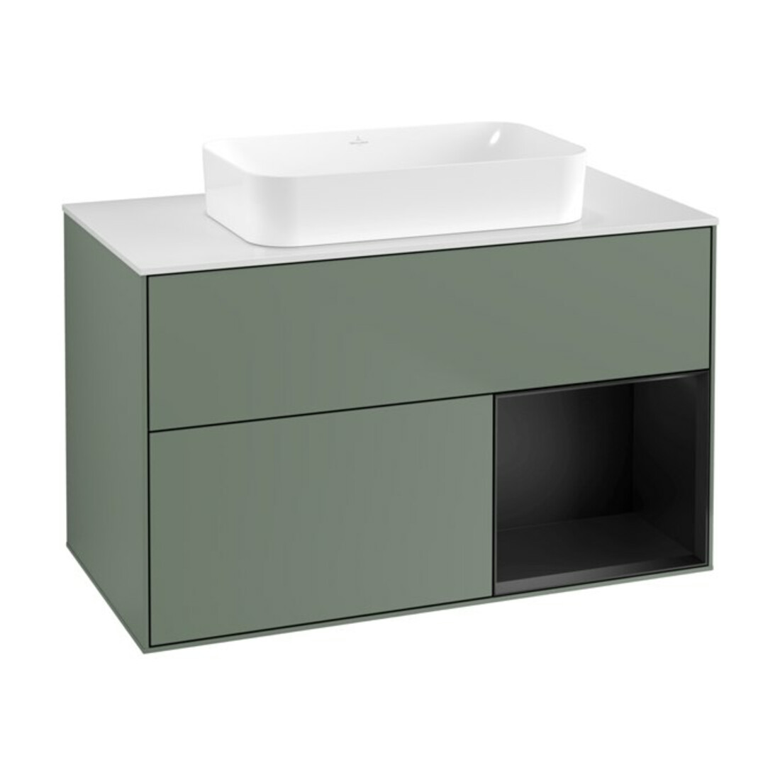 V&B Waschtischunterschrank Finion 100x60,3 cm, Rg re bla m Lac, Oli. m Lac