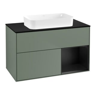 V&B Waschtischunterschrank Finion 100x60,3 cm, Rg re bla m Lac, Oli. m Lac