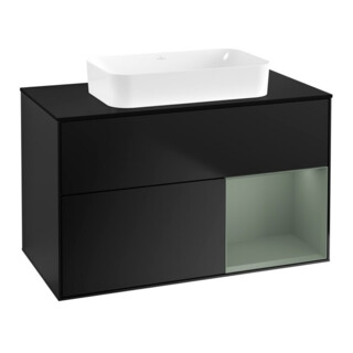 V&B Waschtischunterschrank Finion 100x60,3 cm, Rg re Oli. m Lac, bla m Lac