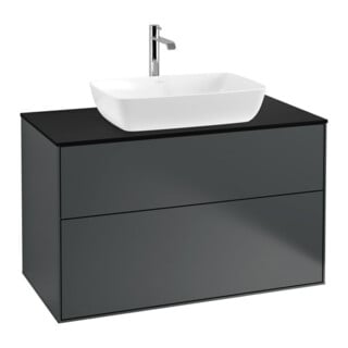 V&B Waschtischunterschrank Finion 100x60,3cm, Abd.-Pl. bla m, md bl. m Lac