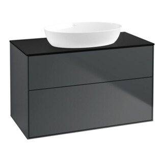 V&B Waschtischunterschrank Finion 100x60,3cm, Abd.-Pl. bla m, md bl. m Lac