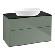 V&B Waschtischunterschrank Finion 100x60,3cm, Abd.-Pl. bla m, Oli. m Lac