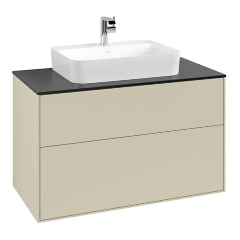 V&B Waschtischunterschrank Finion 100x60,3cm, Abd.-Pl. bla m, si Gr m Lac