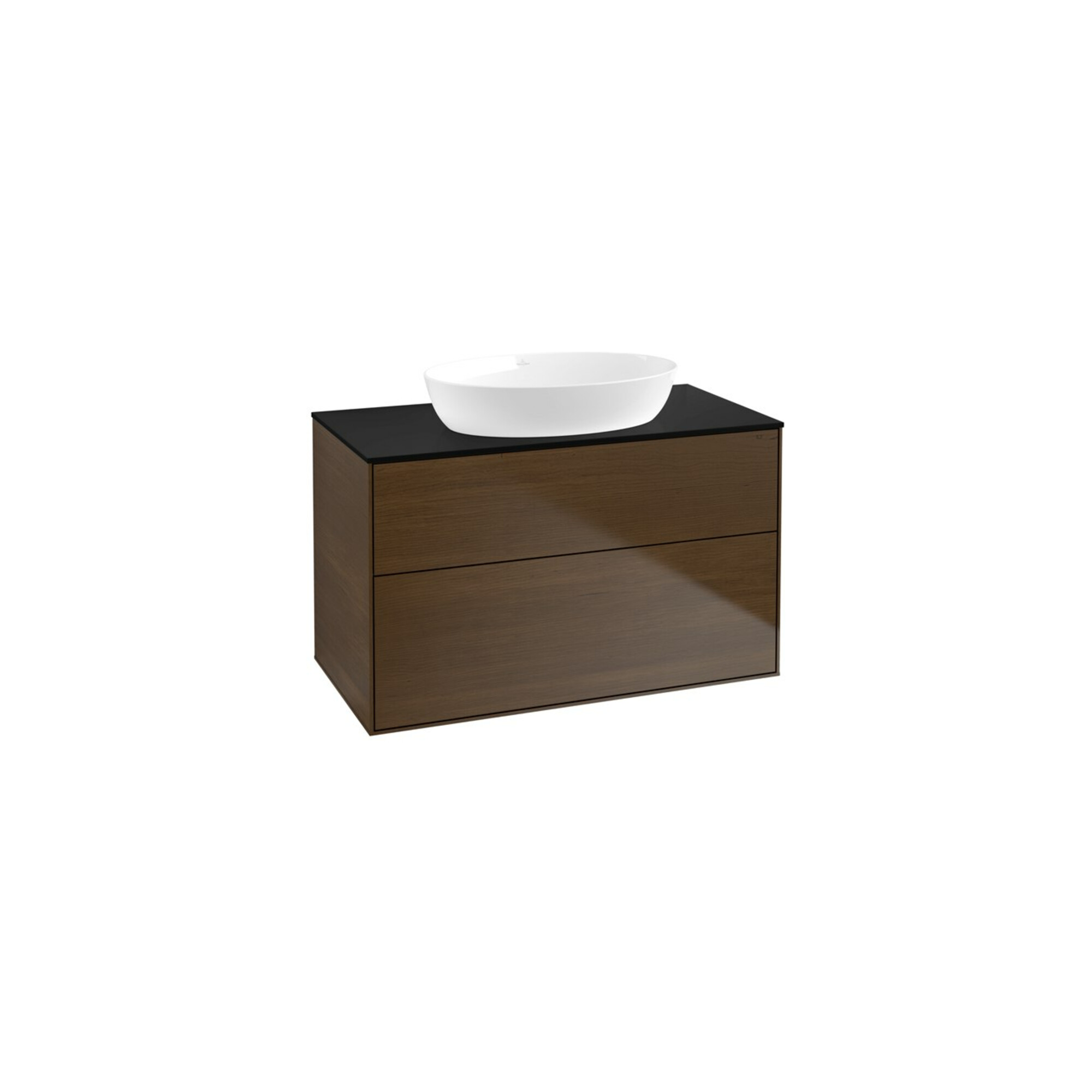 V&B Waschtischunterschrank Finion 100x60,3cm, Abd.-Pl. bla m, wal veneer ; Villeroy & Boch