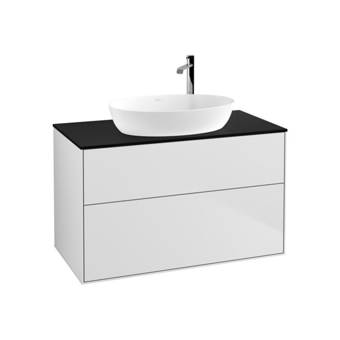 V&B Waschtischunterschrank Finion 100x60,3cm, Abd.-Pl. bla m, wh. m Lac