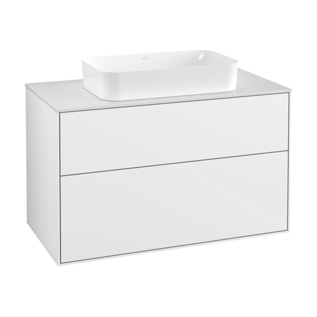 V&B Waschtischunterschrank Finion 100x60,3cm, Abd.-Pl. wh. m, glo wh. Lac